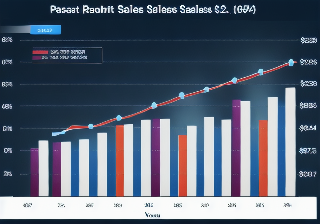 Graph showing an increase in sales revenue
