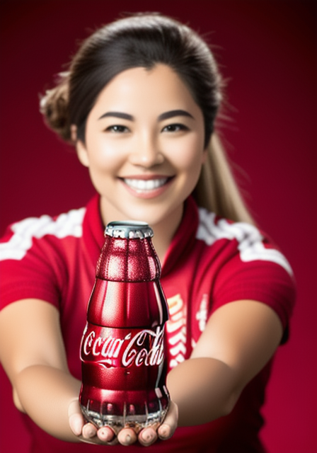 A person holding a customized Coca-Cola bottle and smiling