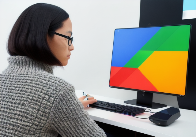 A person using a computer to interact with Google's 'Art, Copy & Code' microsite