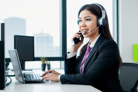 Sales representative engaged in a cold call