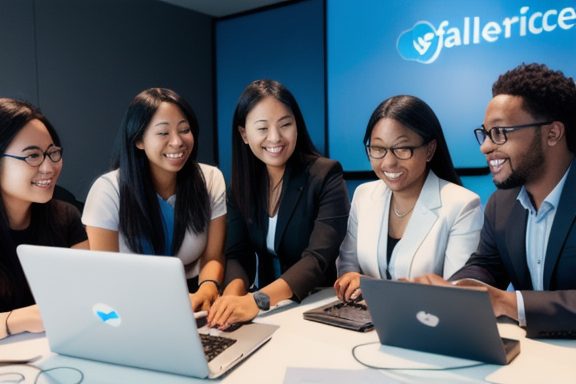 Team collaborating on Salesforce