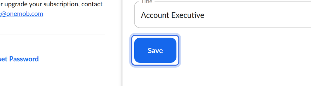 Account page Personal info tab with name, phone, email and title fields
