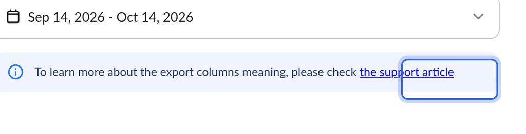 Export report drawer on the Metrics Content tab with team selector and date range
