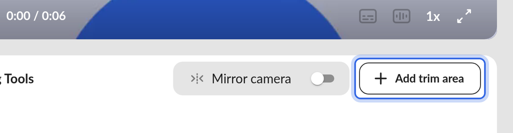 Classic editor trim bar with one marked trim area and its red remove icon