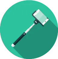 stock illustration 66382621 flat design selfie stick icon with long shadow1