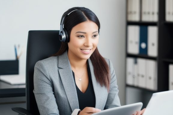 Sales representative speaking with a prospect