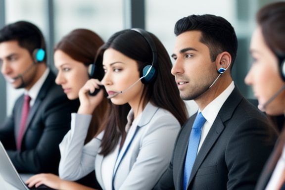 Sales representatives making cold calls