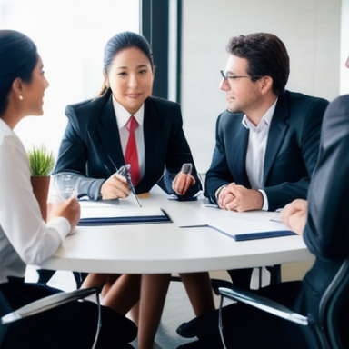 Business professionals in a meeting
