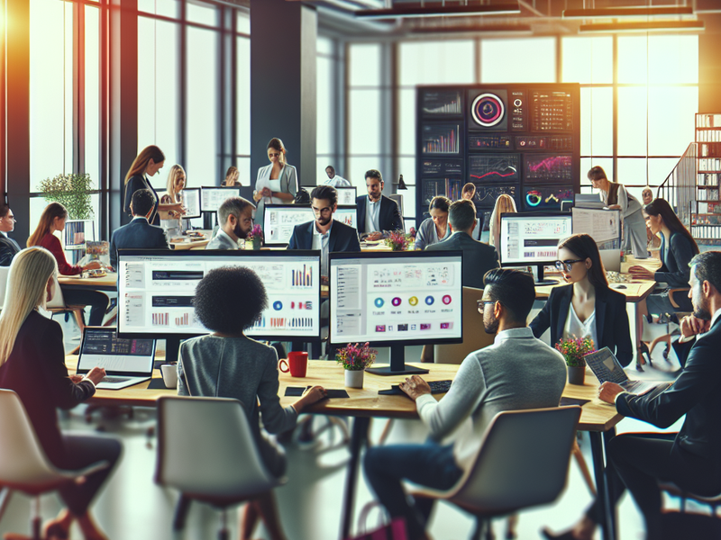 Team collaborating on digital campaign