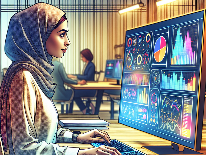 Marketer analyzing data to segment audiences