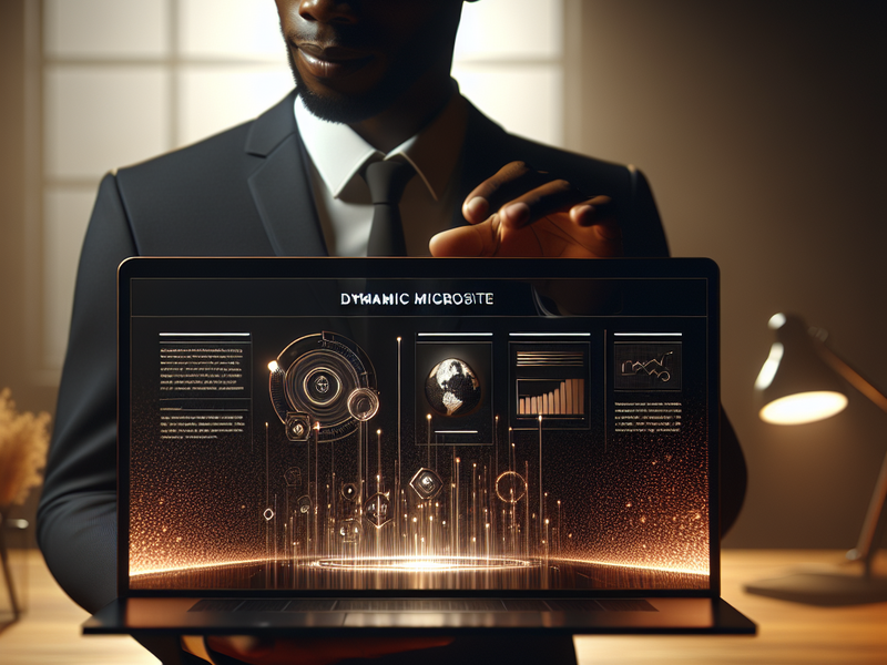 sales professional presenting a microsite
