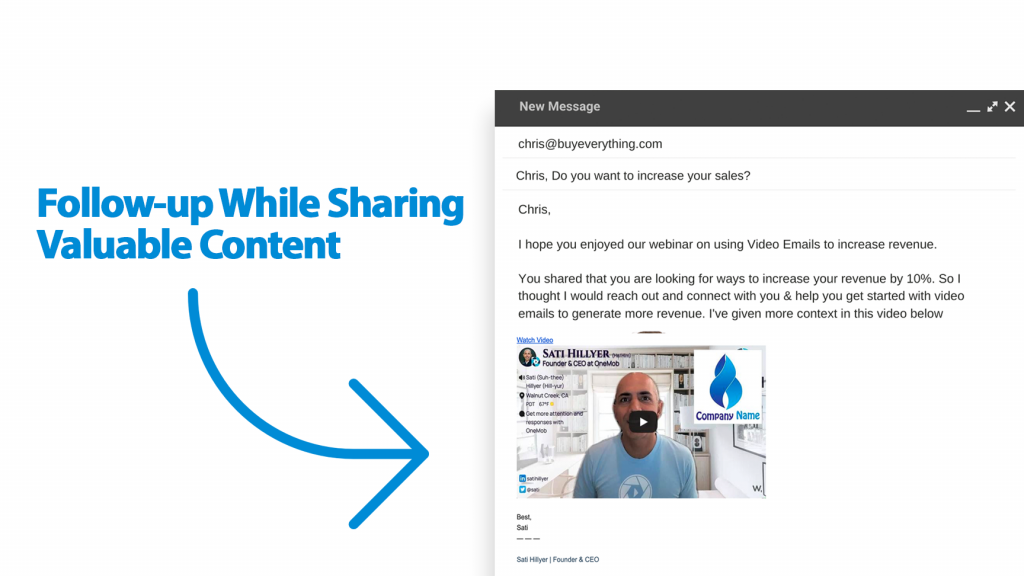 followup while sharing valuable content