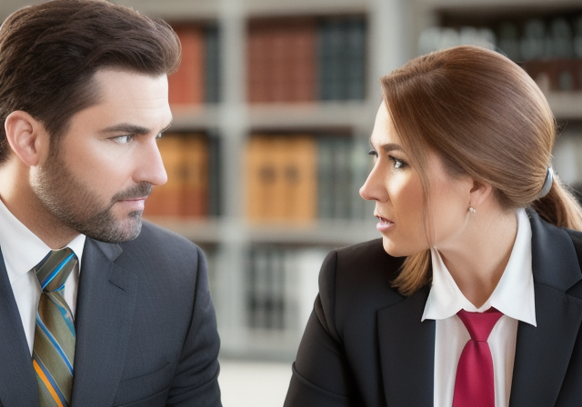 Two salespeople discussing strategy