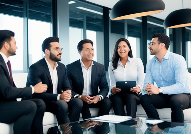 Sales team discussing sales enablement app benefits