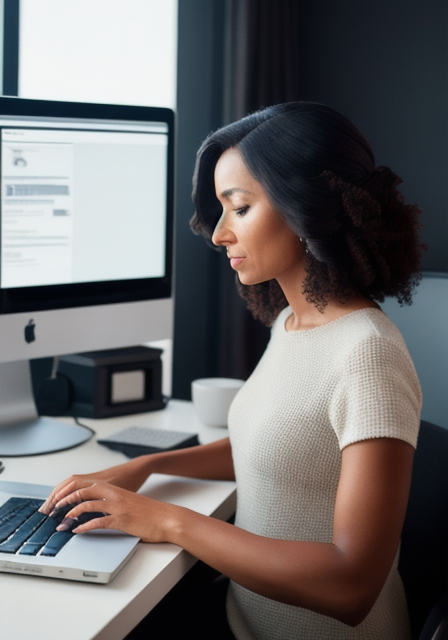 A person updating a website