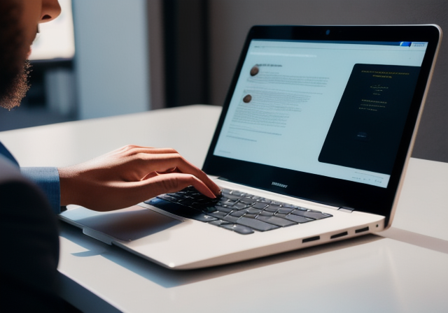 A person browsing a microsite on a laptop